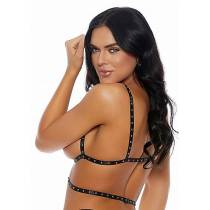 HARNAIS SG BANDES NOIRES + CLOUS PENTAGRAM INVERSÉ T.U