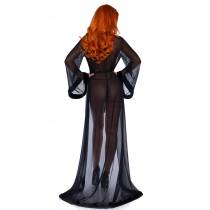 KIMONO LONG VOILE NOIR+STRING T.U