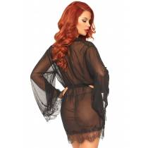 KIMONO COURT VOILE + DENTELLE