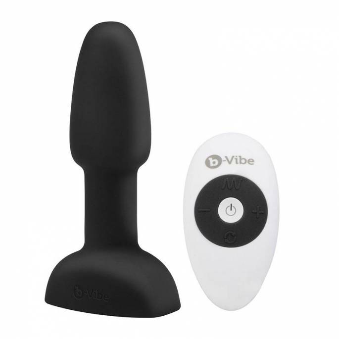 RIMMING KLEINER VIBRIERENDER ANALPLUG SCHWARZ MIT ROTIERENDEN KUGELN