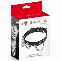 COLLIER NOIR A POINTES + CHAINES T.U