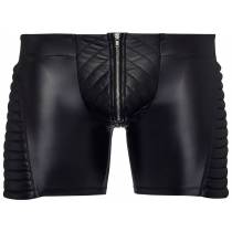 BIKER-BOXERSHORTS WETLOOK SCHWARZ