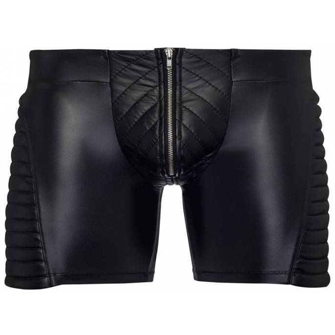 BIKER-BOXERSHORTS WETLOOK SCHWARZ