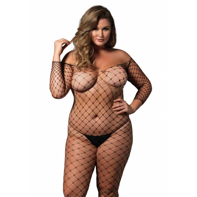 NETZKOMBI NACKTER PO UND NACKTE SCHULTERN +SIZE