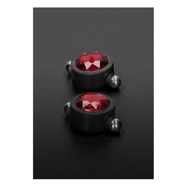 BRUSTKLAMMERN MAGNETISCH + SWAROVSKI ROT