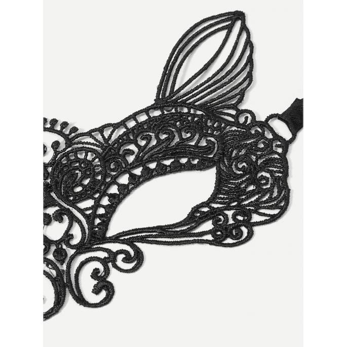 Sexy Maske Katze aus schwarzer Spitze