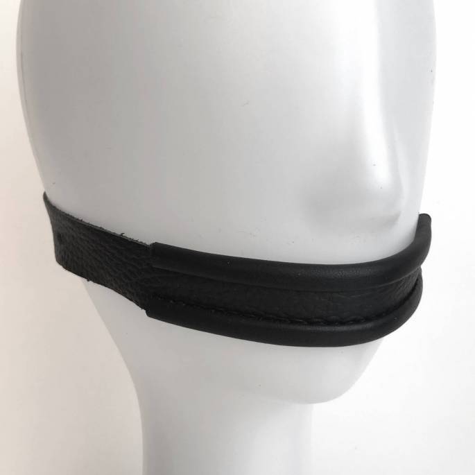 baillon BDSM cuir véritable noir