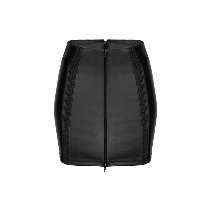 KUNSTLEDERROCK MIT 2 REISSVERSCHLÜSSEN