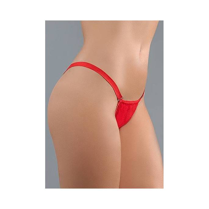 G-STRING ABNEHMBAR WETLOOK ROT T.U