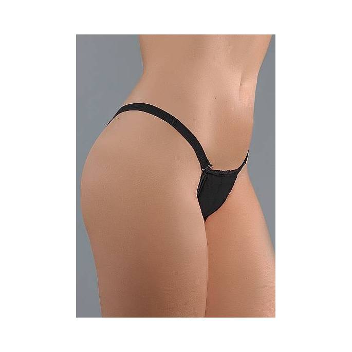 G-STRING DÉTACHABLE LYCRA NOIR T.U