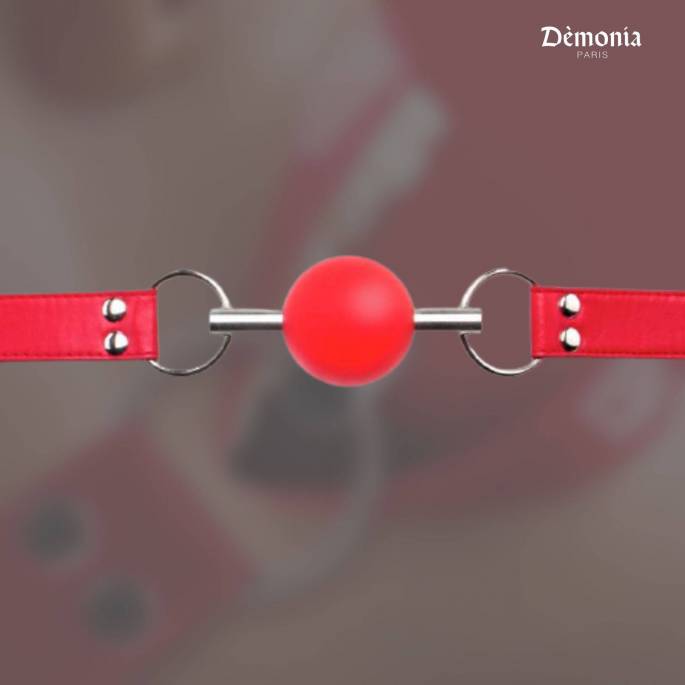 RED BALL GAG - RED LEATHER