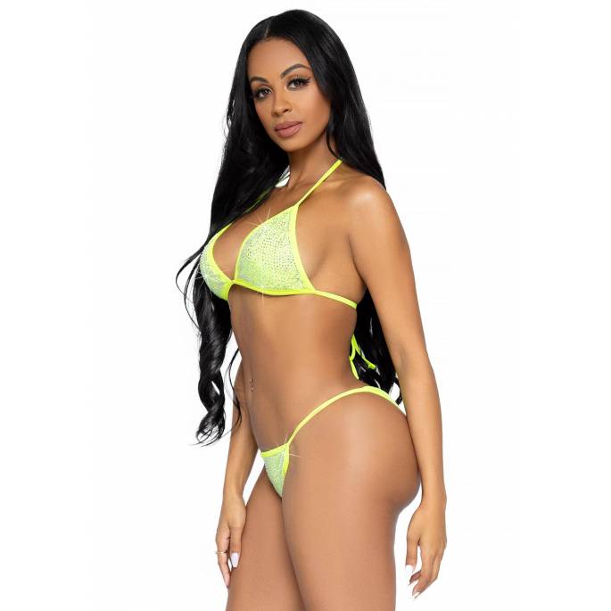 NEONGELBER GLITZER-BIKINI