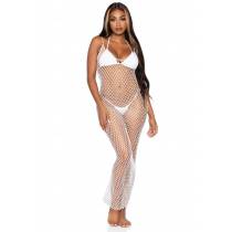 ROBE LONGUE RÉSILLE BLANCHE