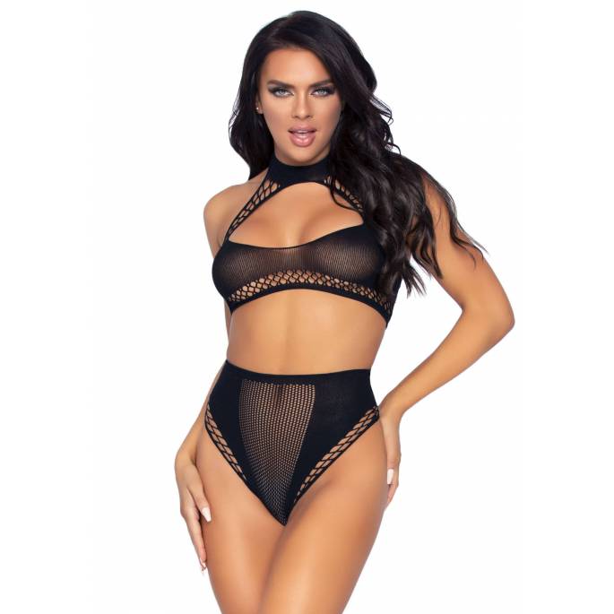 ENSEMBLE TOP DÉCOLLETÉ + SLIP TAILLE HAUTE