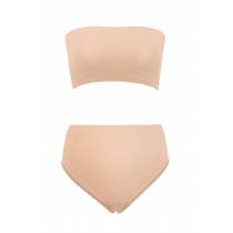 2P NUDE TOP + HOCHGESCHNITTENES HÖSCHEN