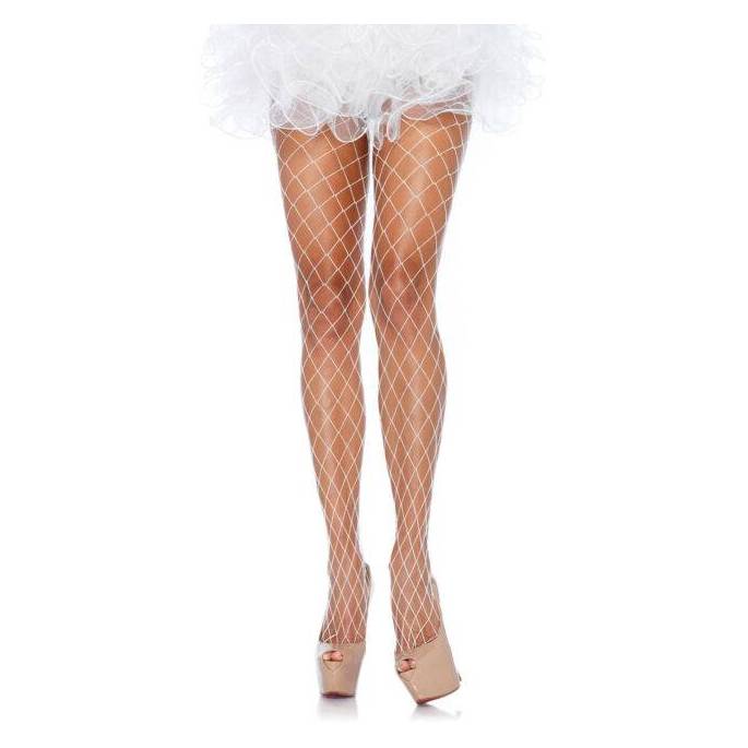 GROBE NETZSTRUMPFHOSE WEISS