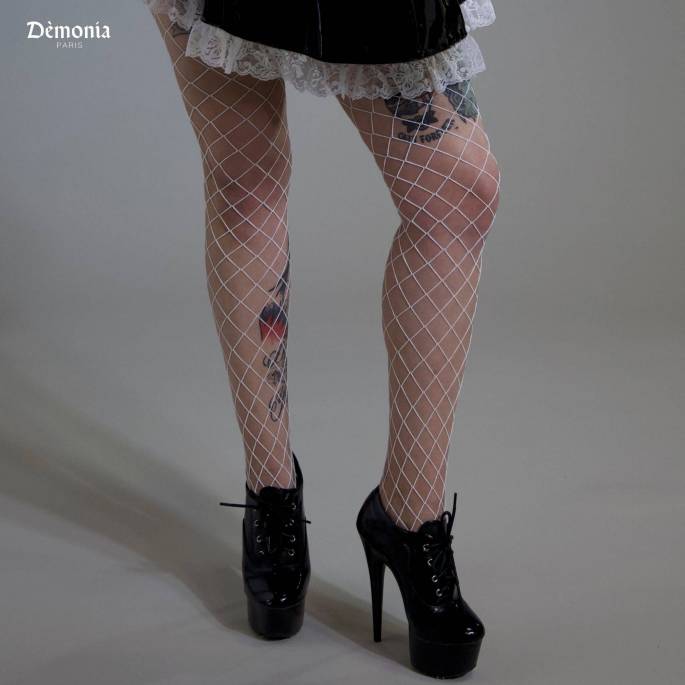 COLLANT GROSSE RÉSILLE BLANCHE