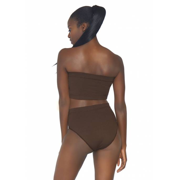 2P BRAUN TOP+HOSEN HOHE TAILLE