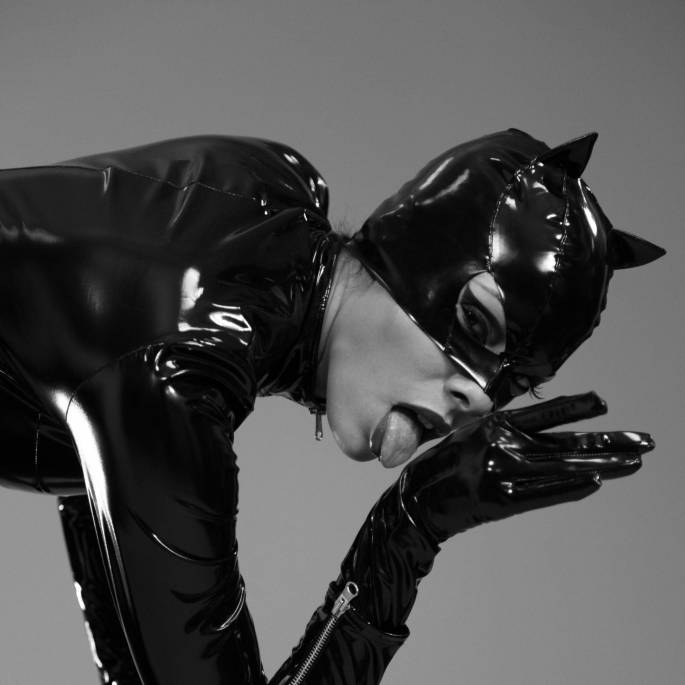 MASQUE CATWOMAN VINYLE NOIR