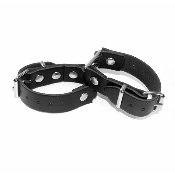 BLACK LEATHER CUFF BRACELET