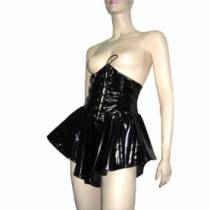VINYL SKIRT + CORSET BELT