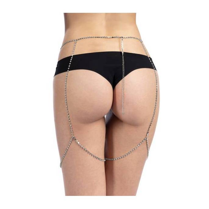 PORTE-JARRETELLES STRASS ARGENTÉ