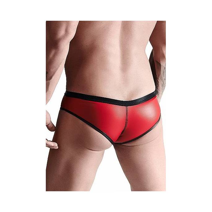 SLIP BRÉSILIEN HOMME WETLOOK ROUGE