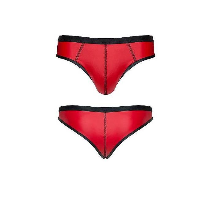 SLIP BRÉSILIEN HOMME WETLOOK ROUGE