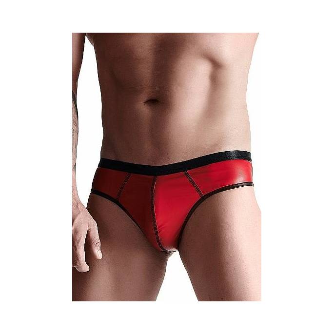 SLIP BRÉSILIEN HOMME WETLOOK ROUGE