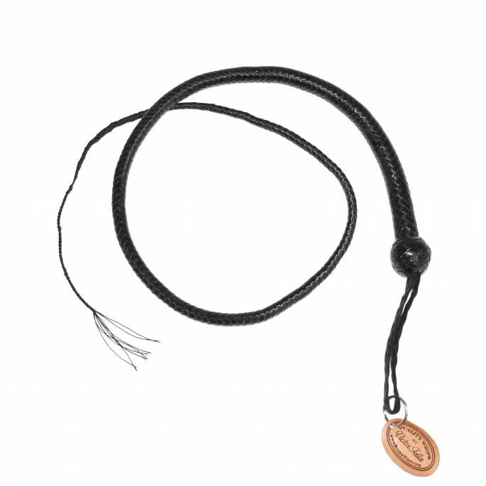 FOUET EN CUIR 16 LANIERES NOIR