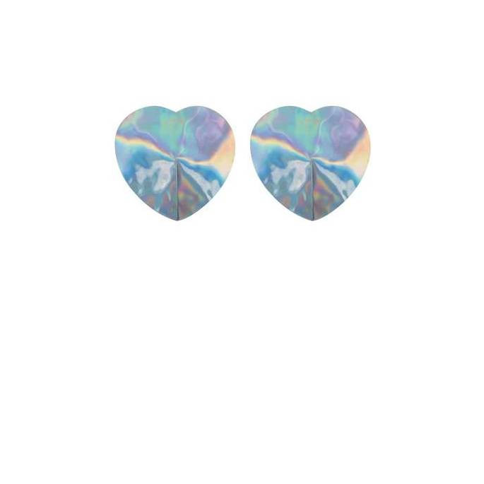 NIPPLES ARGENT HOLOGRAMME COEUR