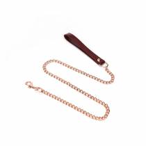 COLLIER + LAISSE CUIR "RED WINE"