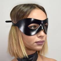 SCHWARZE KUNSTLEDERMASKE