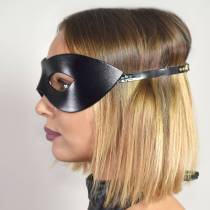 SCHWARZE KUNSTLEDERMASKE