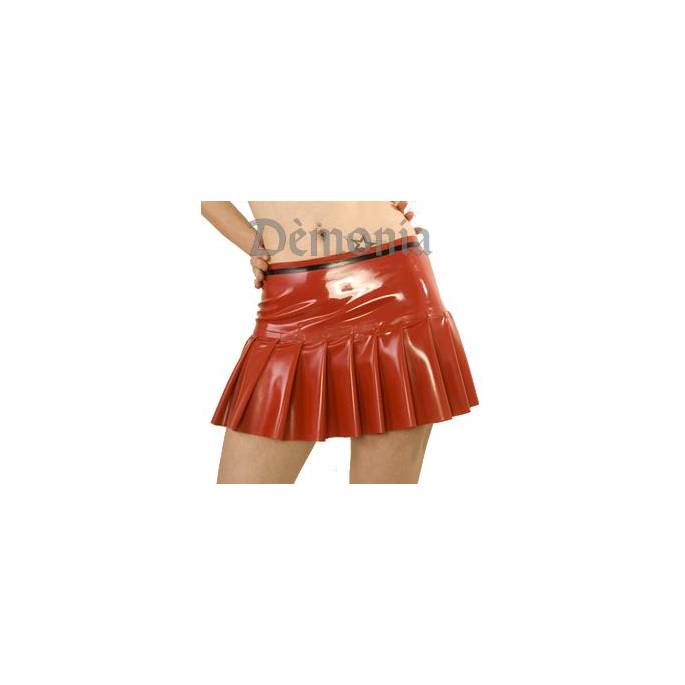 MINIROCK AUS LATEX MIT FALTEN ROT