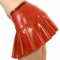 MINIROCK AUS LATEX MIT FALTEN ROT