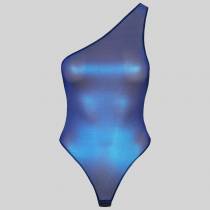 -BLUE ANGEL- ASYMMETRISCHER BODYSTRING AUS TÜLL