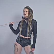 COLLIER + LAISSE CUIR "RED WINE"