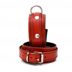 CHEVILLERES CUIR ROUGE/NOIR