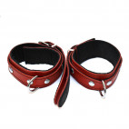 CHEVILLERES CUIR ROUGE/NOIR