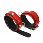 CHEVILLERES CUIR ROUGE/NOIR