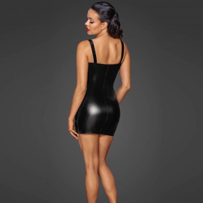 MINI ROBE WETLOOK DÉCOLLETÉ DENTELLE