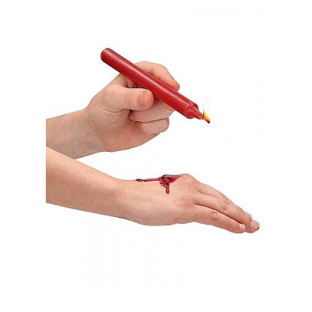 LOT 4 BOUGIES PARAFFINE LONGUES ROUGE