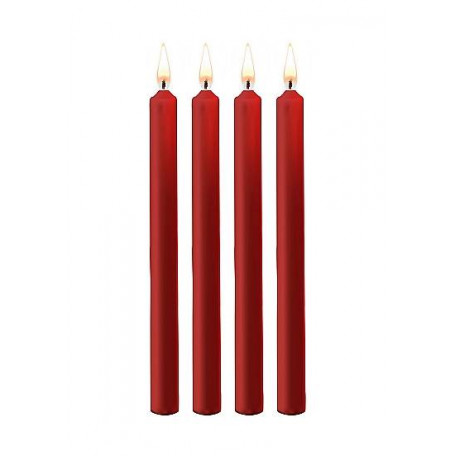 SET 4 PARAFFINKERZEN LANG ROT
