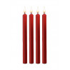 SET 4 PARAFFINKERZEN LANG ROT