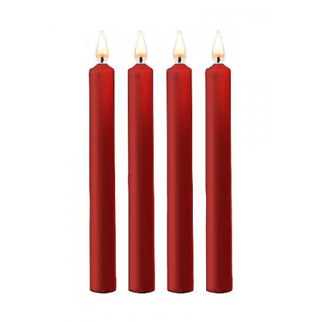 SET 4 PARAFFINKERZEN LANG ROT
