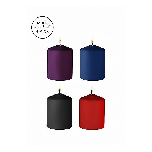 PAK VAN 4 GEKLEURDE MINIKAARSEN (PARAFFINE)