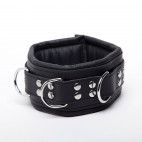 COLLIER CUIR NOIR 8 CM