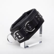 COLLIER CUIR NOIR 8 CM