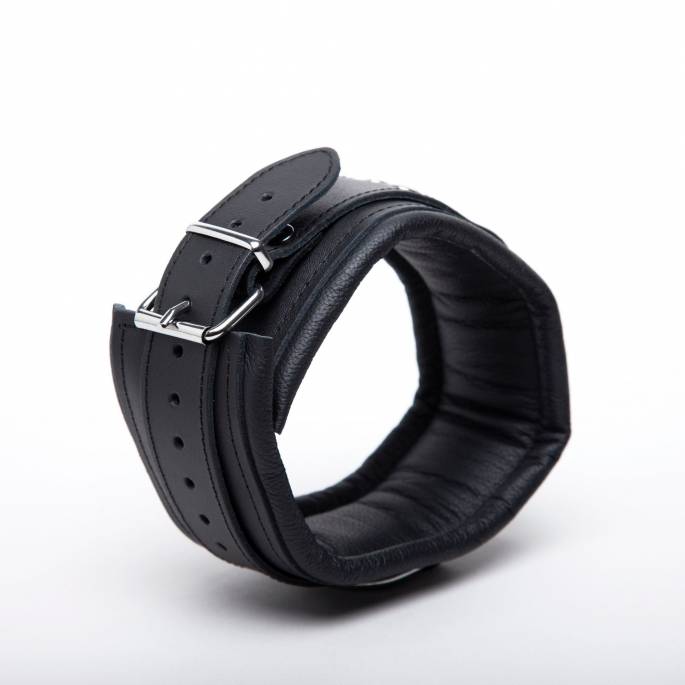 COLLAR DE CUERO NEGRO 8 CM